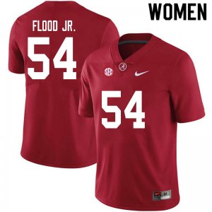 NCAA Women's Alabama Crimson Tide #54 Kyle Flood Jr. Stitched College 2020 Nike Authentic Crimson Football Jersey WC17D10LV